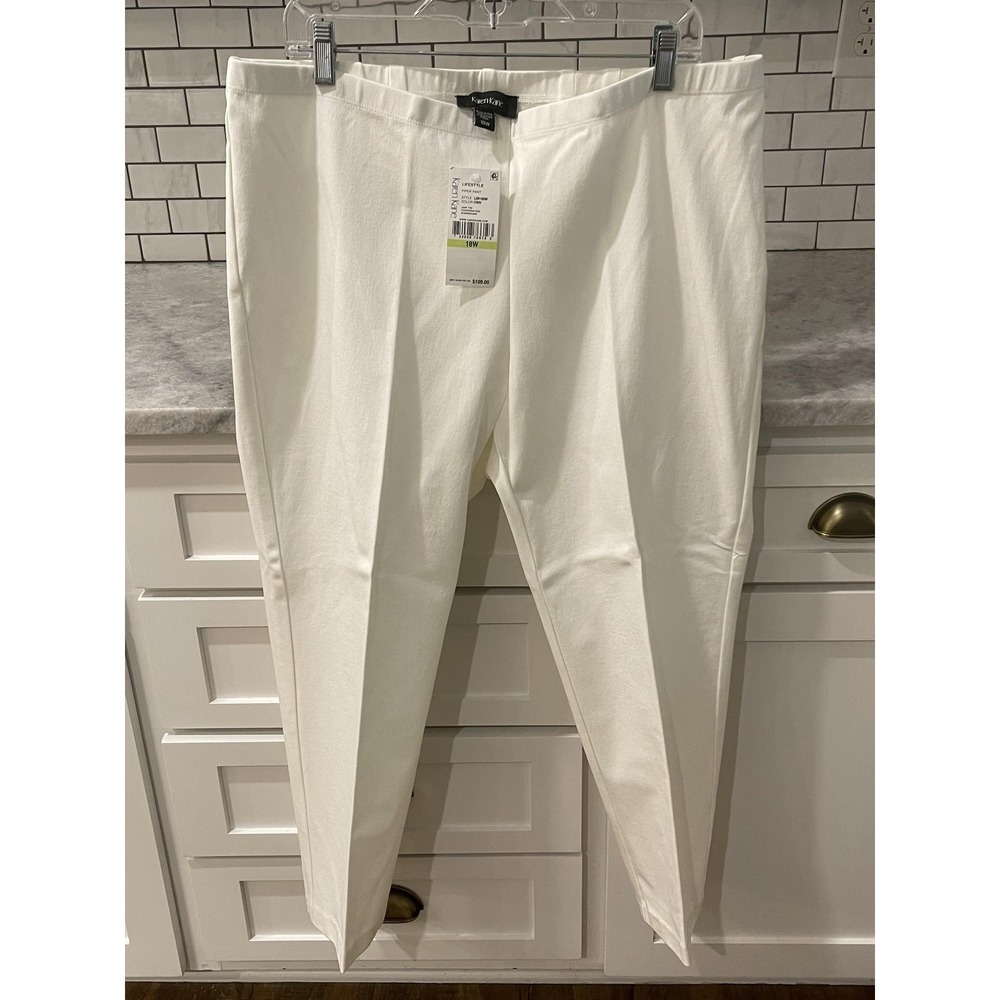 Karen Kane Pants Womens 18W Cream Piper Ankle Pull On Stretch Knit New with Tags